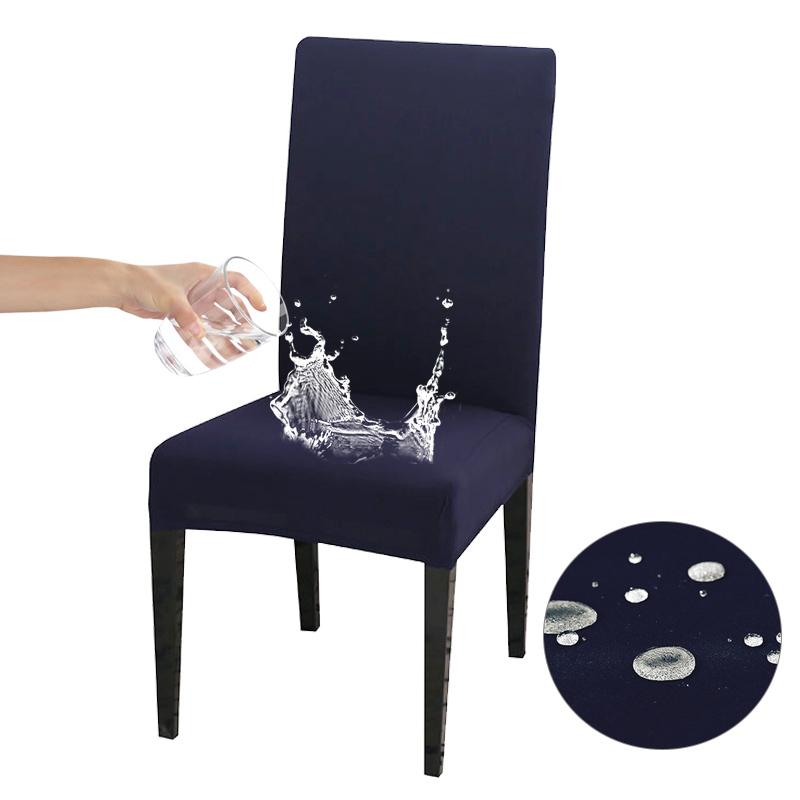 Водонепроницаемые однотонные эластичные чехлы на стулья Универсальные размеры