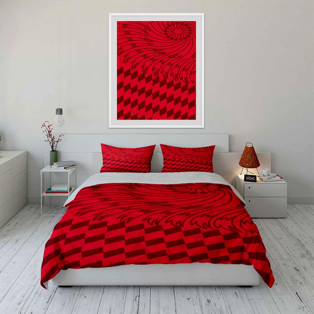 Swirl and checkered pattern. Bedding sets Duvet cover sets Duvet covers Pillowcases(1*Duvet Cover 2*Pillowcases without duvet insert)