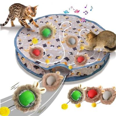 Умные интерактивные игрушки для кошек, мяч, быстро катящийся в мешочке, прятки, игрушка для котят, активируемая движением, интерактивная игрушка для кошек для помещений