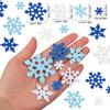 100pcs Self-Adhesive EVA Foam Snowflake Sticker for Christmas Party Winter Birthday Home Decoration DIY Window Decal Gift Crafts