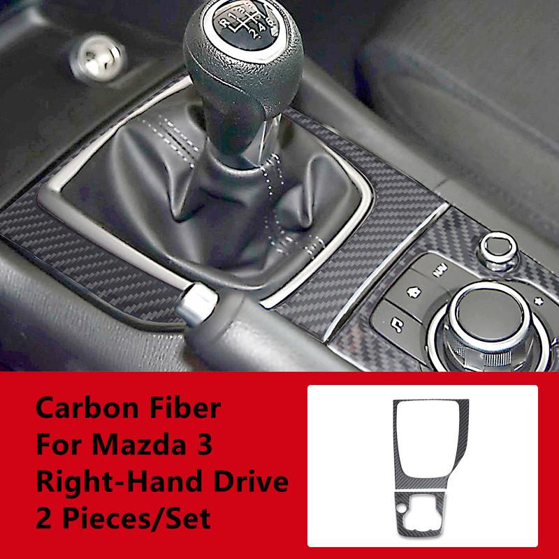 Углеродное волокно автомобильная дверь, панель переключения передач, центральное управление, декоративная крышка, наклейки для салона автомобиля Mazda 3 Axela