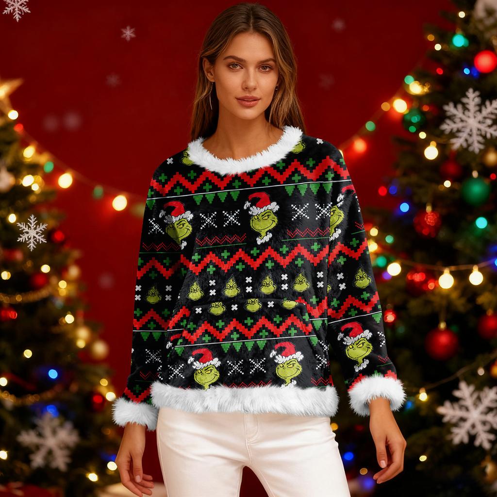 Женский повседневный флисовый свитшот с длинными рукавами и круглым вырезом, удобный, свободного кроя, легкий, фланелевый свитшот для женщин