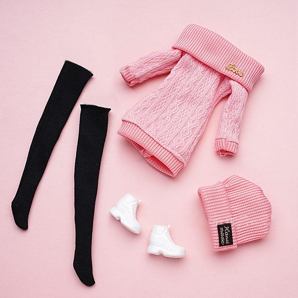 1 Set 30cm DIY Kids Gift Toy Winter Wear Sweaters Dolls Pants Casual Wear Hats Girl Clothes