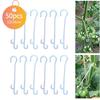 50 шт. многоразовых крючков для томатов 13/16 см, шпалеры для овощей, фиксированные пряжки, крючки для садоводства, опоры для растений, крючки в форме J