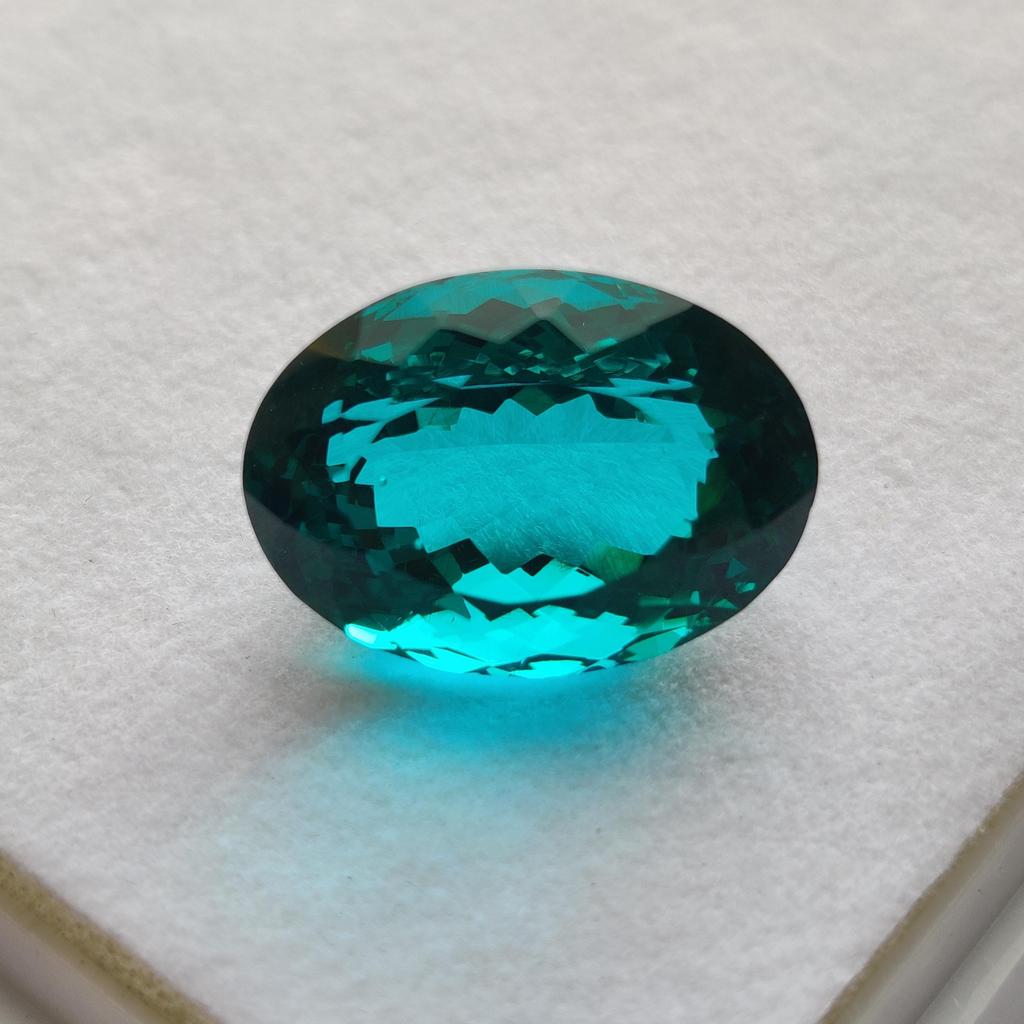 Healing Natural Oval Cut Natural Glass Stone, Faceted Loose Stone, 24.90 Carat, 21x15x13 Size Stone.