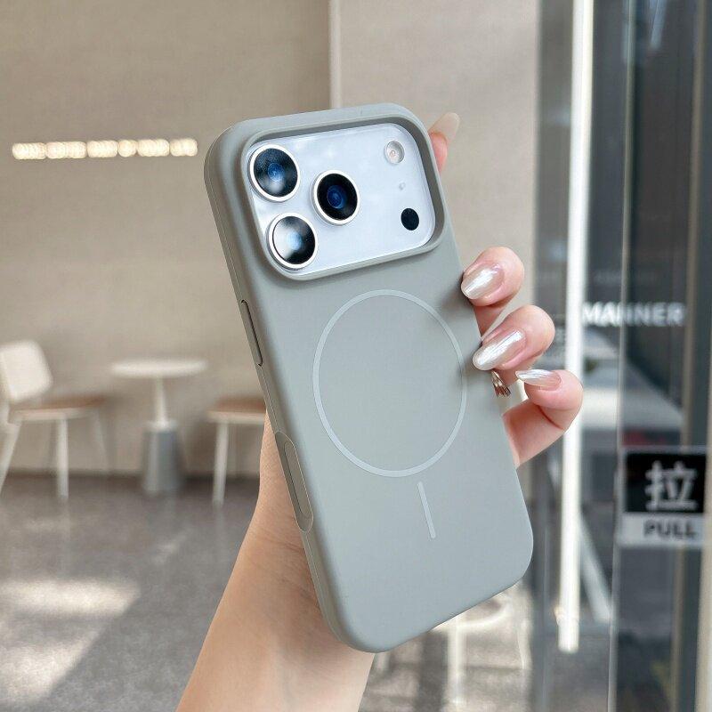 Мягкий жидкий силиконовый чехол для телефона Magsafe Mag Safe iPhone 17 Air 16 Pro Max 15 Plus 14 13 17Pro 16Pro 15Pro Магнитный противоударный задний чехол для телефона