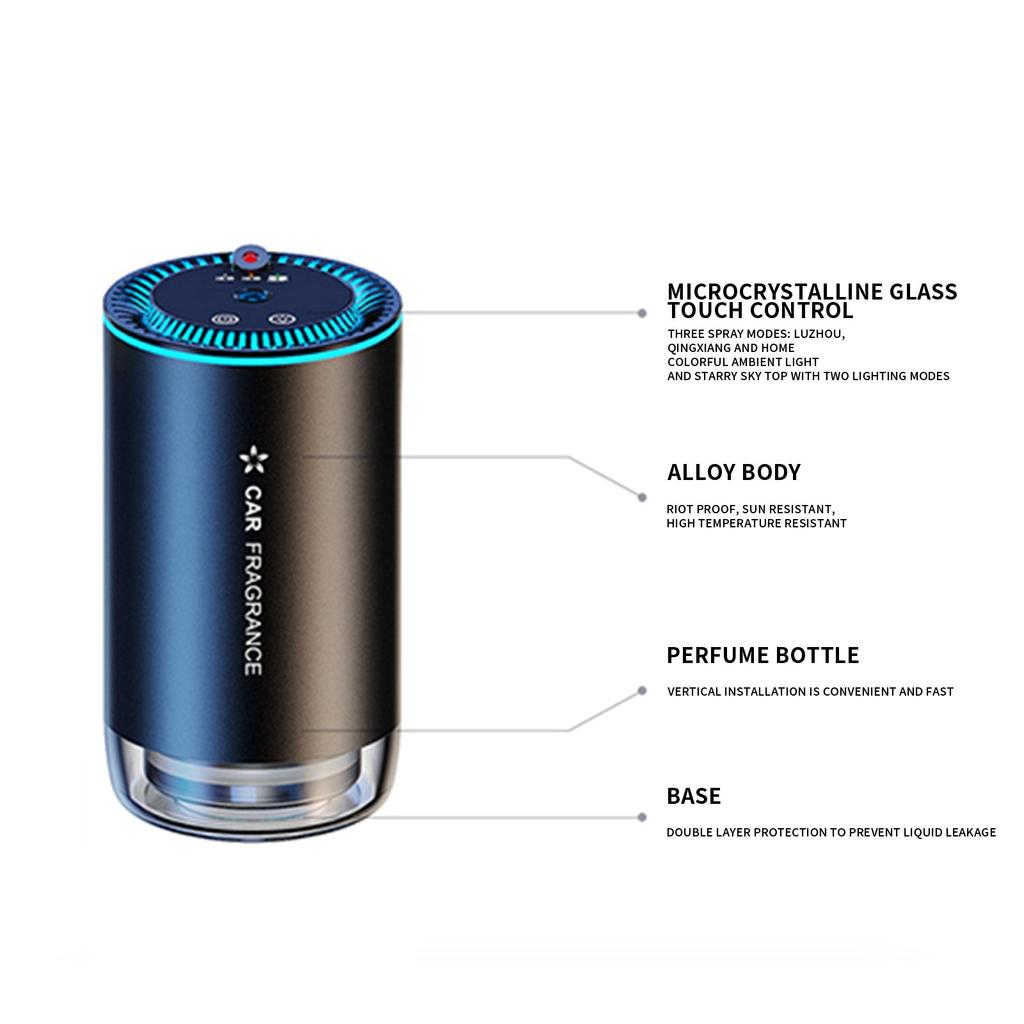 Автомобильный диффузор. Умный освежитель воздуха для автомобиля.  Распылитель. Увлажнитель воздуха. Автомобильный диффузор с проектором звезд и подсветкой пламени. 3 режима регулировки, автоматическое включение/выключение.