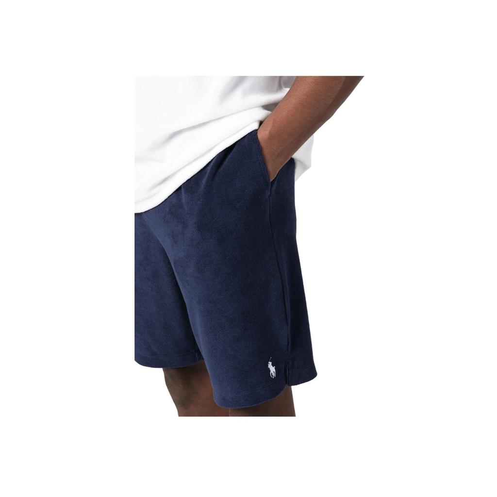 Polo Ralph Lauren SS23 Solid Color Casual Small Logo Embroidered Drawstring Straight Leg Shorts Men Shorts Navy-Blue 710901046-003