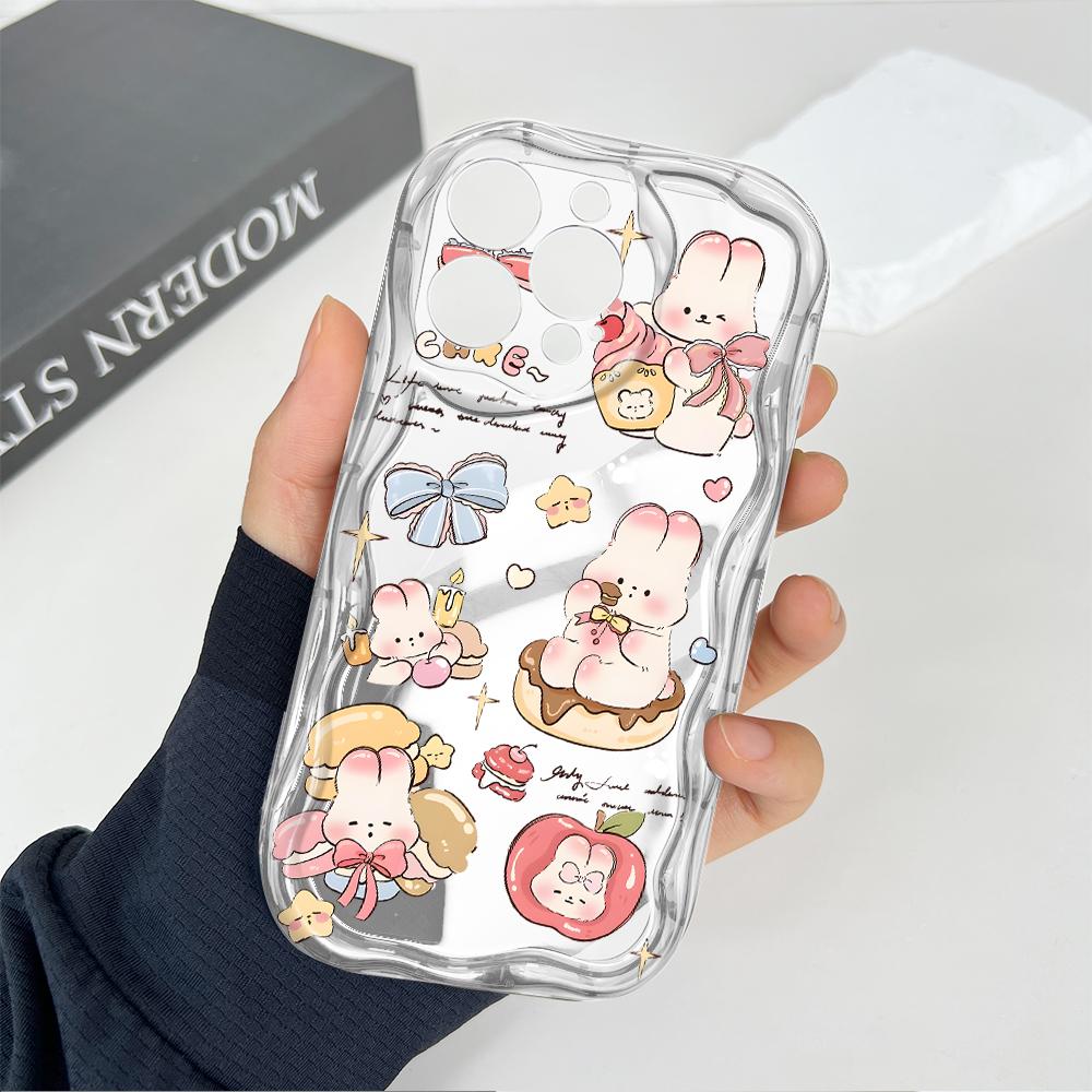 Милый мультяшный узор, кремовая текстура, мягкий силиконовый чехол с волнистыми краями, чехол для телефона Xiaomi Redmi