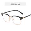 Retro Black Semi-Rimless TR90 Geek Style Eyeglass Frame - Myopia Fashion Glasses
