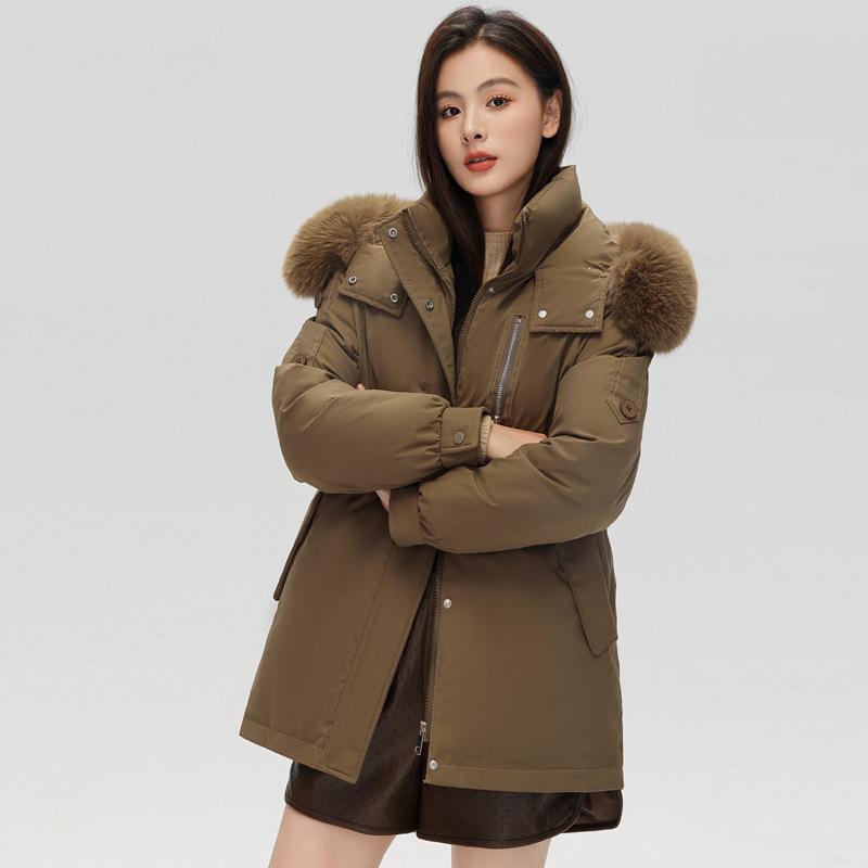 Fashion Big Fur Collar Down Cotton-padded Clothes Women's Short Winter Clothes New Small Tooling Thickened Pie Overcome Cotton-padded Jacket