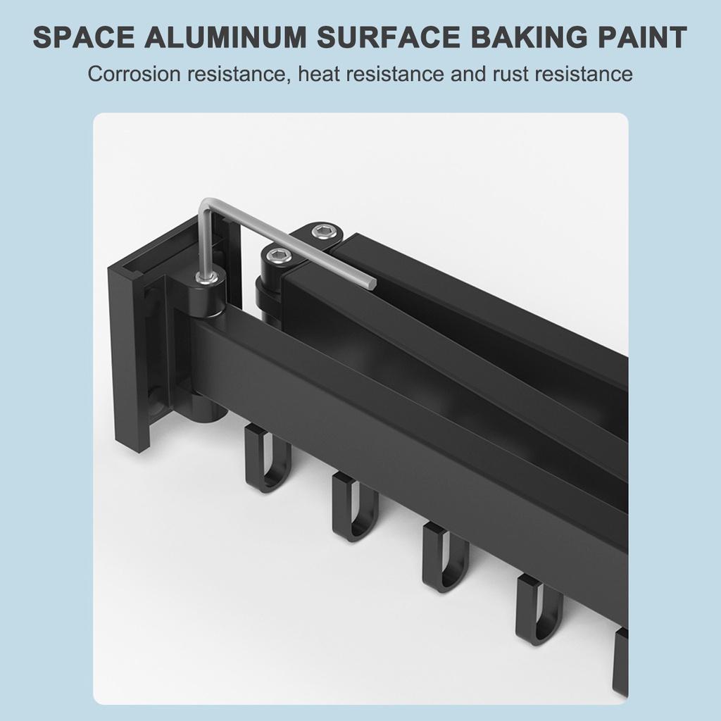 Выдвижная складная вешалка для одежды, алюминиевая сушилка, настенная вешалка для белья, место для хранения белья, вешалка для одежды для дома, отеля