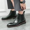 Fashion Men's Classic Retro Chelsea Boots Mens Fashion Leather Ankle Boot Men British Style Brogue Short Boots High-top Casual Shoes