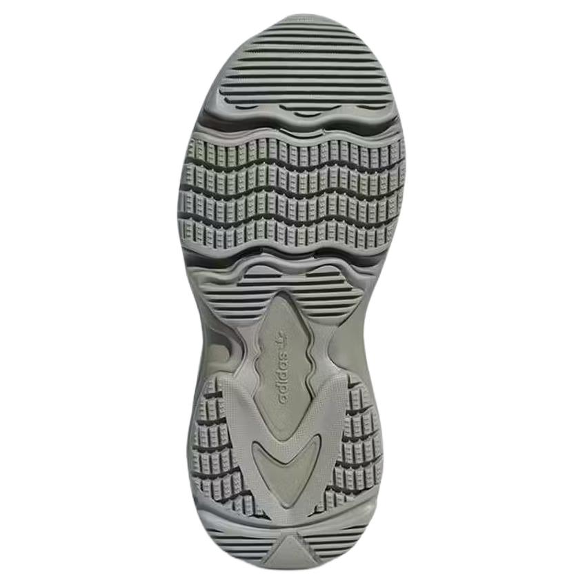 adidas Оригинальные OZGAIA Удобные Низкие Кроссовки на Толстой Подошве Унисекс Светло-Серый Зеленый KJ7310