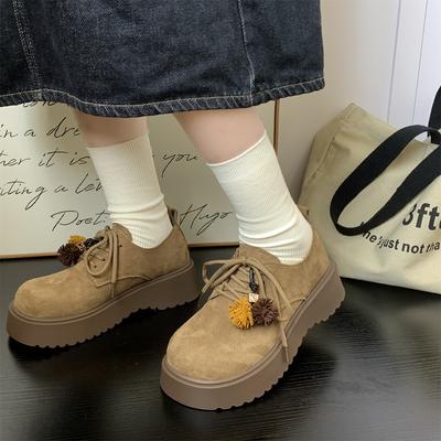 Лоферы на толстой подошве для маленьких мужчин, увеличивающие рост, женские, осень 2025, новые, модные, универсальные, ленивые, на одной педали, маленькие одинарные туфли