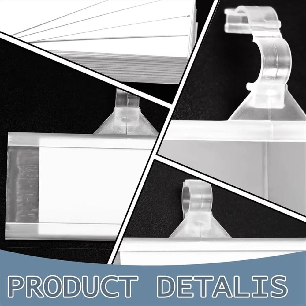 10Pcs Plastic Price Tag Holder Snapon Lockon Sign Card Holder Practical Label Holder Wire Shelf