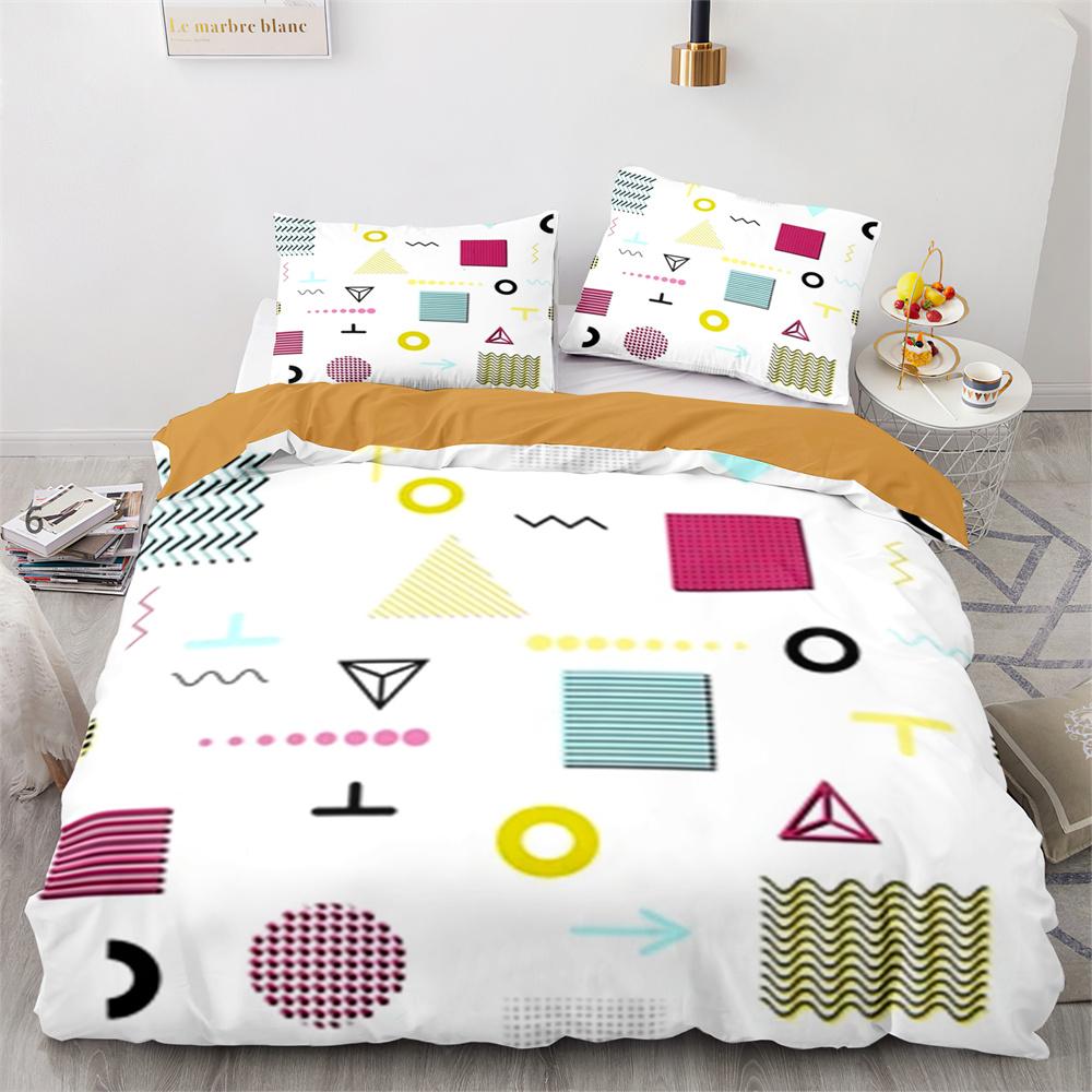 Geometry Graphics Duvet Cover Set King Queen Twin Size For Teens Adults Bedding Set Polyester Comforter Cover With Pillowcase