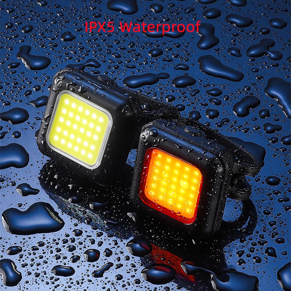 Bicycle Headlight and Tail Light Set Type-C Charging Night Riding Warning Light Suitable for Most Bikes