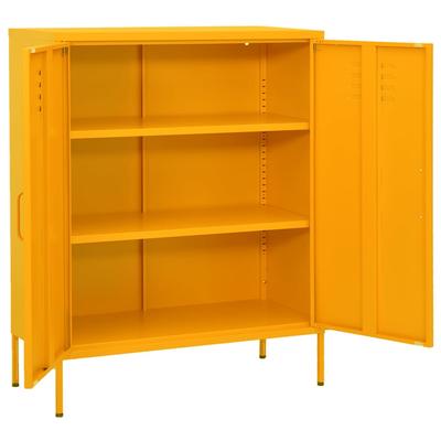 Storage Cabinet Mustard Yellow 80 X 35 X 101.5 Cm Steel