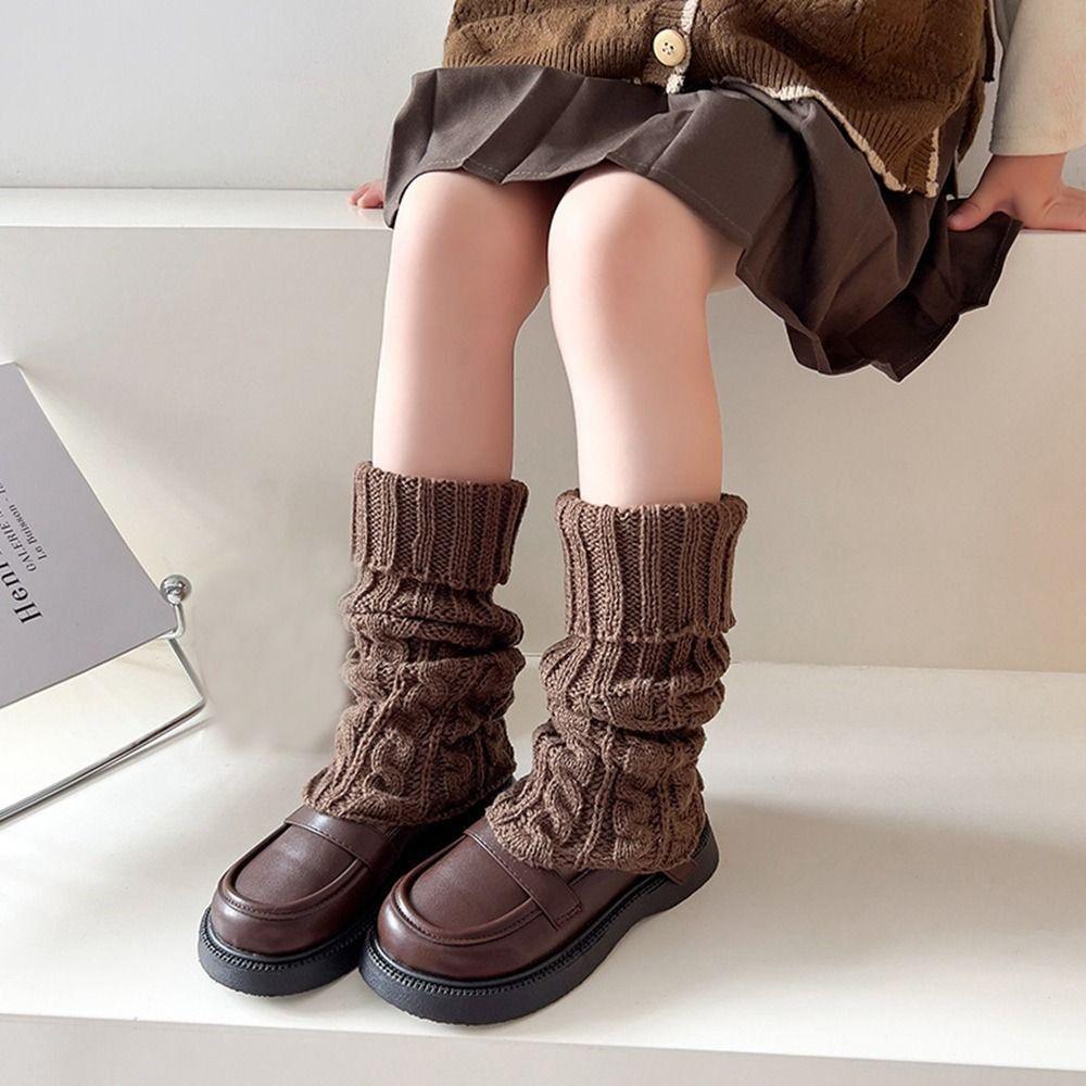 Japanese Style Knitted Leg Cover JK Ballet Guards Socks Children's Twist Leg Warmers  Autumn/Winter