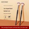 Jingrui GECOMO Fan Shaped Blush & Highlighter Brush - Soft Bristles, No Powder Absorption, Easy Makeup Application.