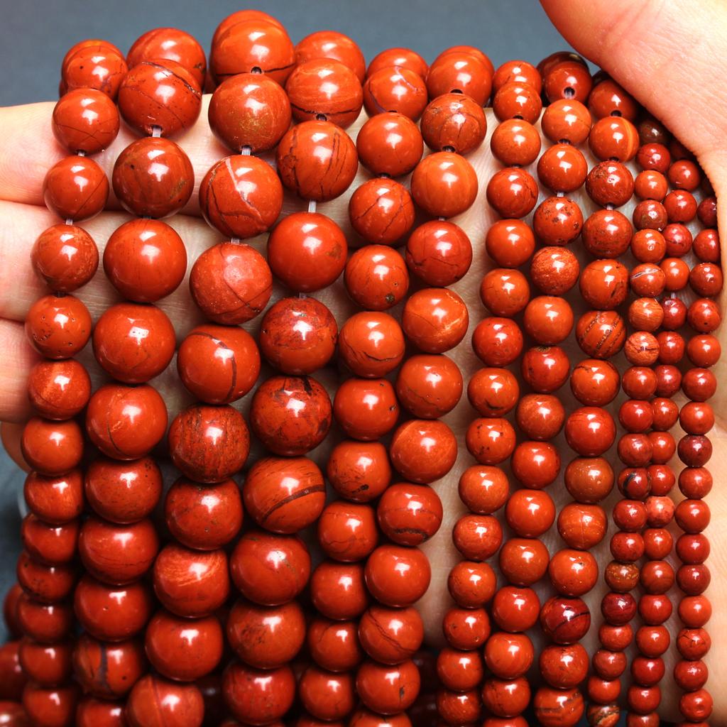 20/30/40 шт. 4/6/8/10 мм DIY круглые бусины из красного камня, подвески, аксессуары для изготовления ювелирных изделий, браслеты из натурального камня