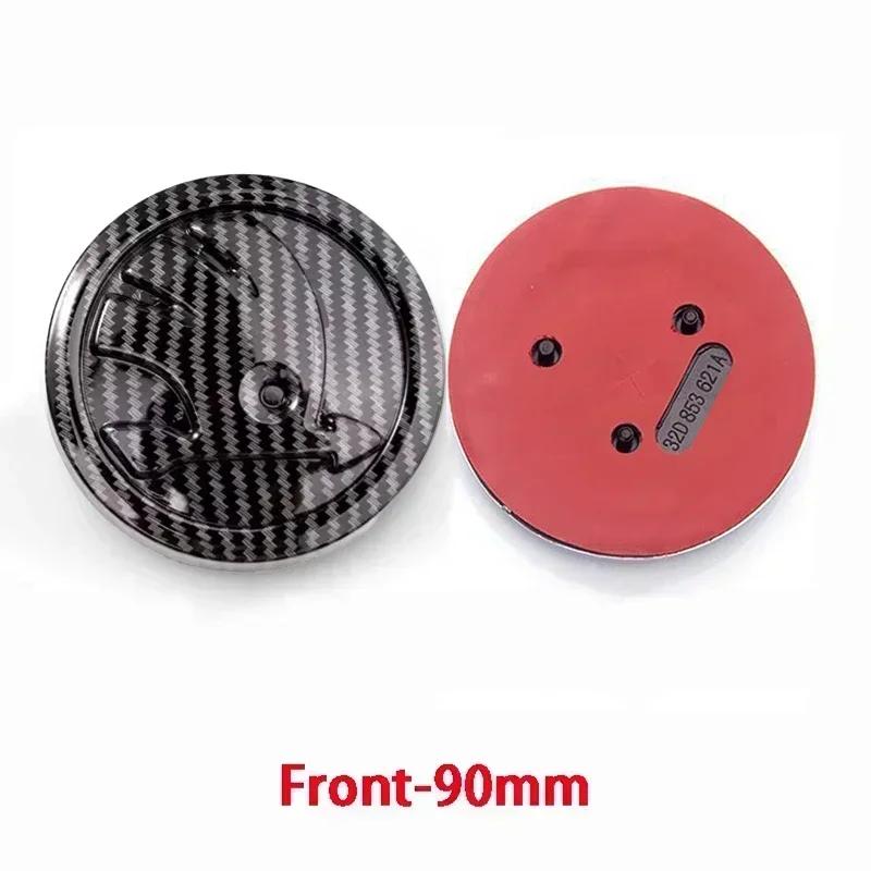 ZDVK6 80mm 90mm ABS Front Rear Emblem for SKODA Fabia 1 2 Octavia a7 RS Superb Rapid Yeti Karoq Vision Car Head Boot Tailgate Sticker