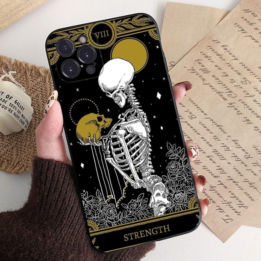 Death Tarot Phone Case Silicone Soft for iphone 15 14 13 12 11 Pro Mini XS MAX 8 7 6 Plus X XS XR Cover