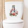 Christmas Snowman Toilet Lid Decal - Waterproof, Self-Adhesive PVC Bathroom Sticker for Festive Holiday Decor,Best for Christmas