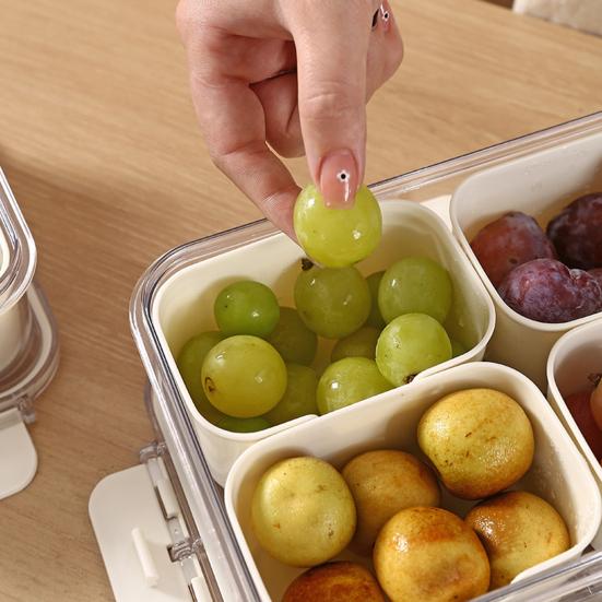 Контейнер для хранения продуктов с крышкой и ручкой Прозрачный органайзер для закусок Влагостойкий кухонный контейнер для орехов, конфет, печенья, сухофруктов