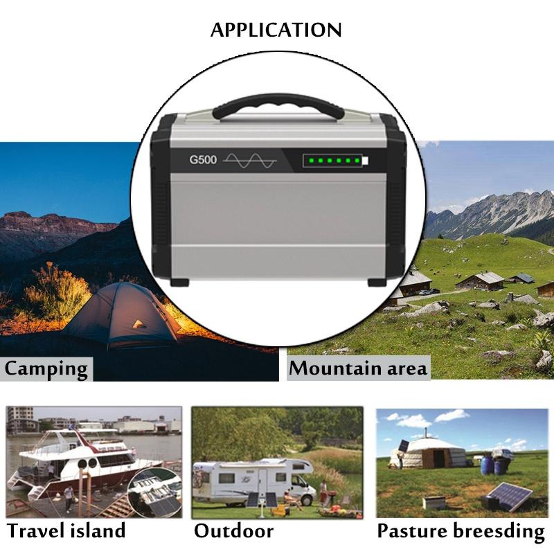 120000 мАч 500 Вт Накопитель энергии Портативный Солнечный Инвертор Генератор ИБП Чистая Синусоида Источник питания USB ЖК-дисплей