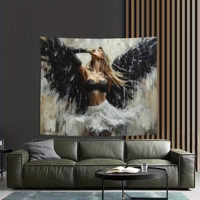 2D Modern Art Fallen Angel Tapestry Cloth Sexy Woman Decor