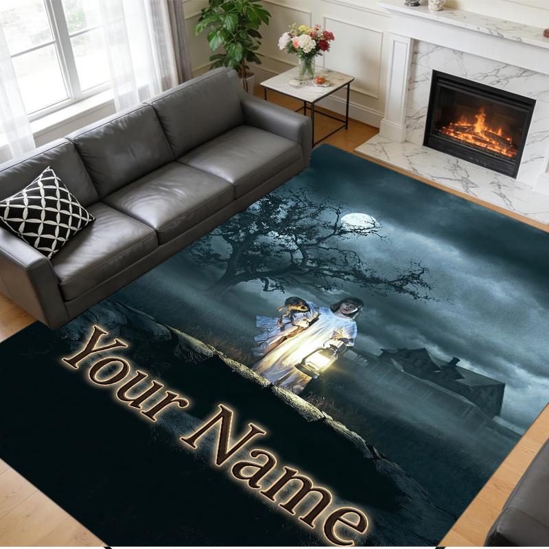 Crystal Velvet Rug Custom Name Text, Soft Non Slip Floor Mat Home DecorThe Conjuring Annabelle
