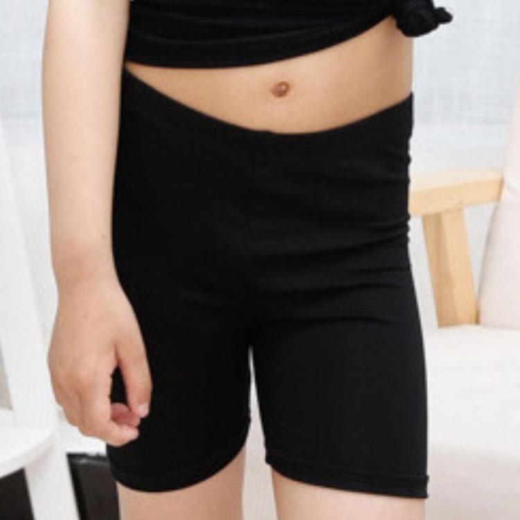 Детские дышащие хлопковые защитные штаны для девочек, однотонные шорты до колена, эластичные узкие мягкие леггинсы, летние