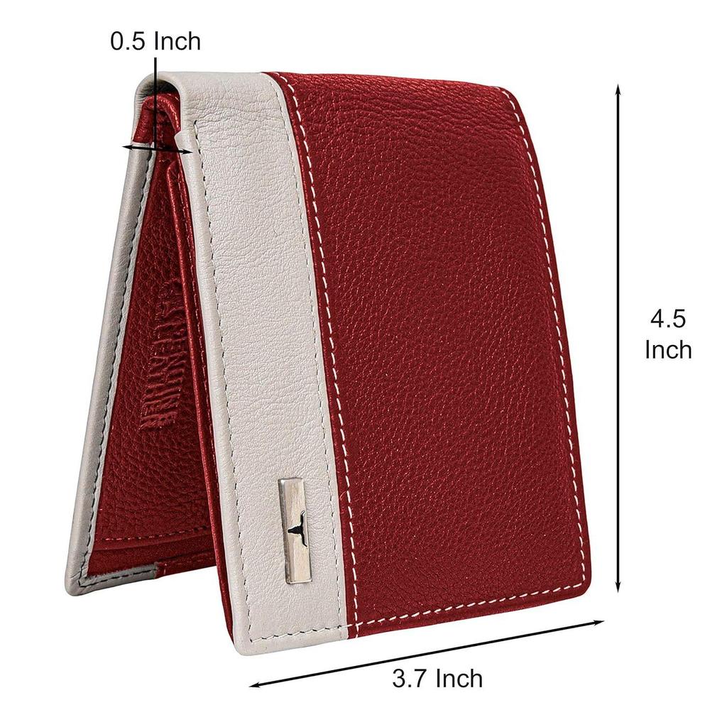 Сиэтл красный/песочный кожаный кошелек для мужчин