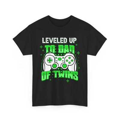 Gamer Gaming Video Game Leveled Up To Dad Of Twins T Shirt