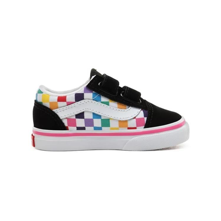 (TD) Vans Old Skool V 'Rainbow Checkerboard' Baby VN0A38JNU09