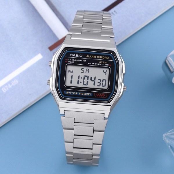 Casio Square Retro Vintage Free Buckle Shared Electronic Watch + Battery Exchange Voucher Package