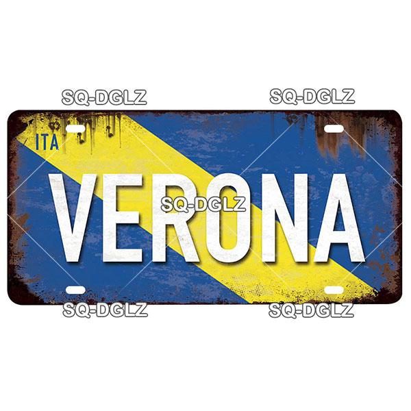 [SQ-DGLZ] Итальянский городской номерной знак, металлический знак, винтажная табличка, жестяная вывеска, настенный декор, декор для бара, плакат с флагом DULIN/ROMA/MILAN