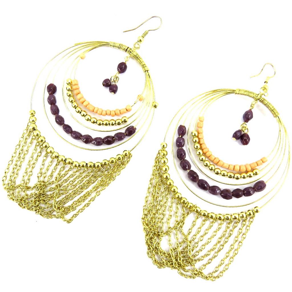 Les Trésors De Lily [L5767] - Дизайнерские серьги золотисто-коричневого цвета «Алтай»