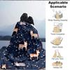 1pc Deer Floral Lightweight Flannel Blanket, Comfortable and Warm Blanket, for Office and Camping Sofa Bed, Livingroom130