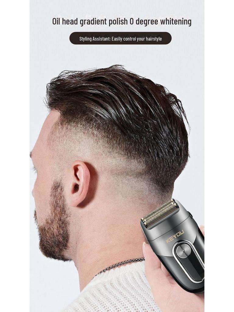 KY69 Dual-Layer USB Electric Bald Shaver with LCD Display