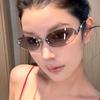 UV Protection Retro Eyeglasses Y2K Style Decorative Sun Glasses Cool Frameless Sunglasses  Holiday