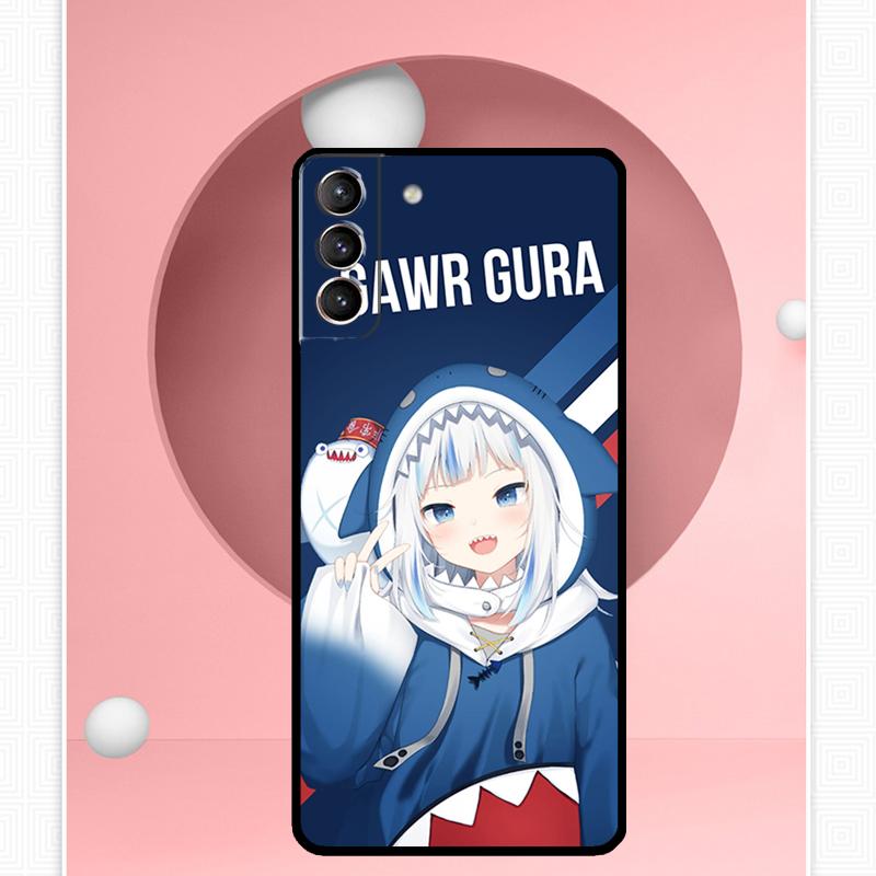 Чехол Gawr Gura Hololive Girl для Samsung Galaxy S23 S24 Ultra S8 S9 S10 S22 Plus Note 10 20 Ultra S20 S21 FE