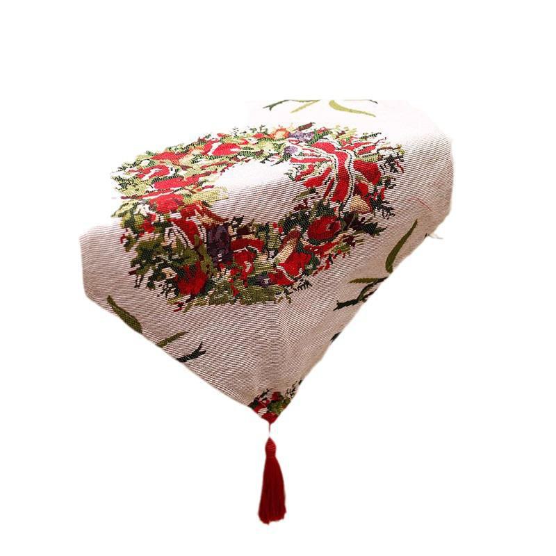 Набор декора рождественского стола: Подставка под тарелку, настольный флаг и скатерть для праздничной декорации