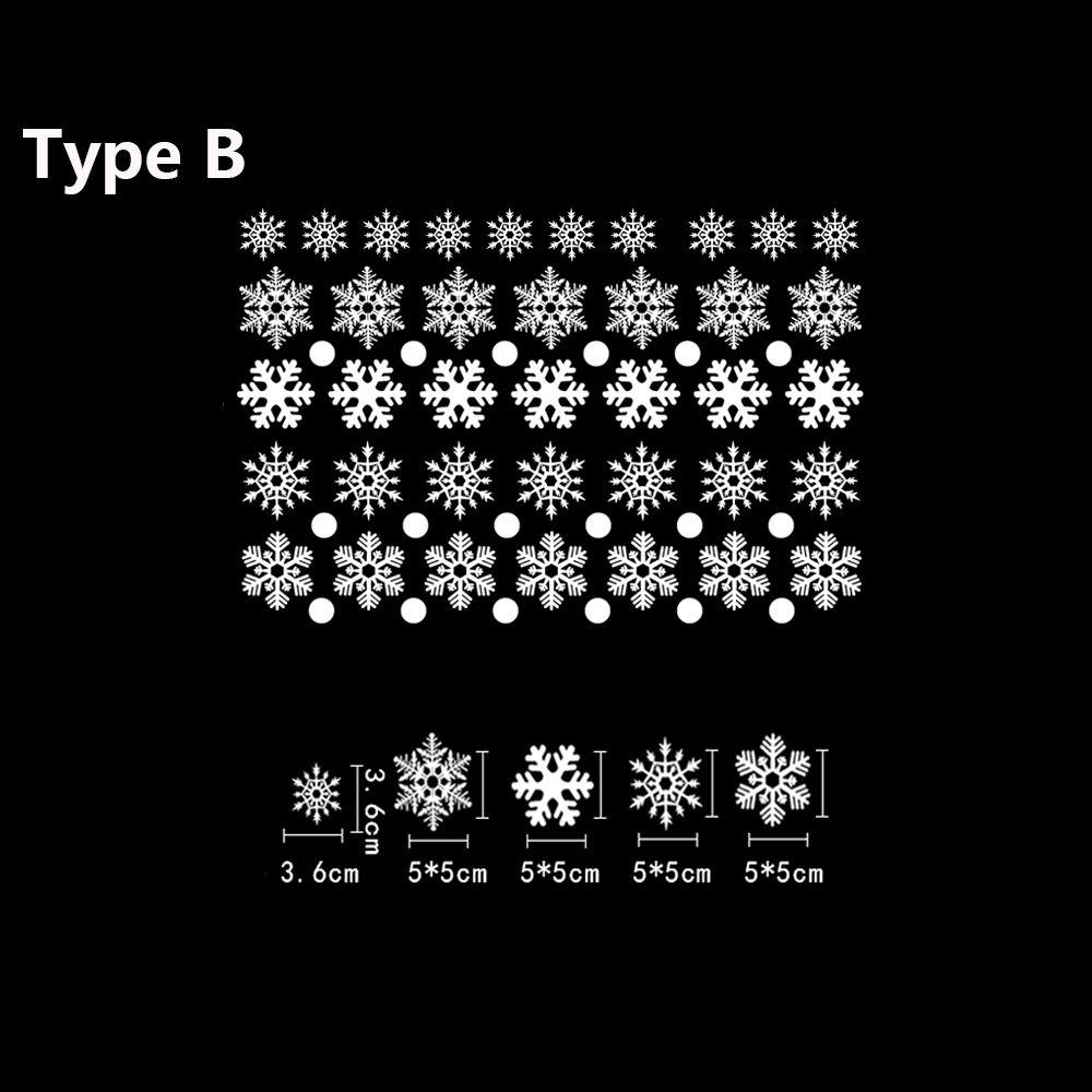 1 Set Vinyl Ornament Christmas Wall Art Wall Stickers Snow Flakes Decals Shopwindow Decor