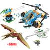 Jurassic World Dinosaur Park Tyrannosaurus Rex Pterosauria Truck Series Building Blocks Dinosaur Car Bricks Toys Children Gifts