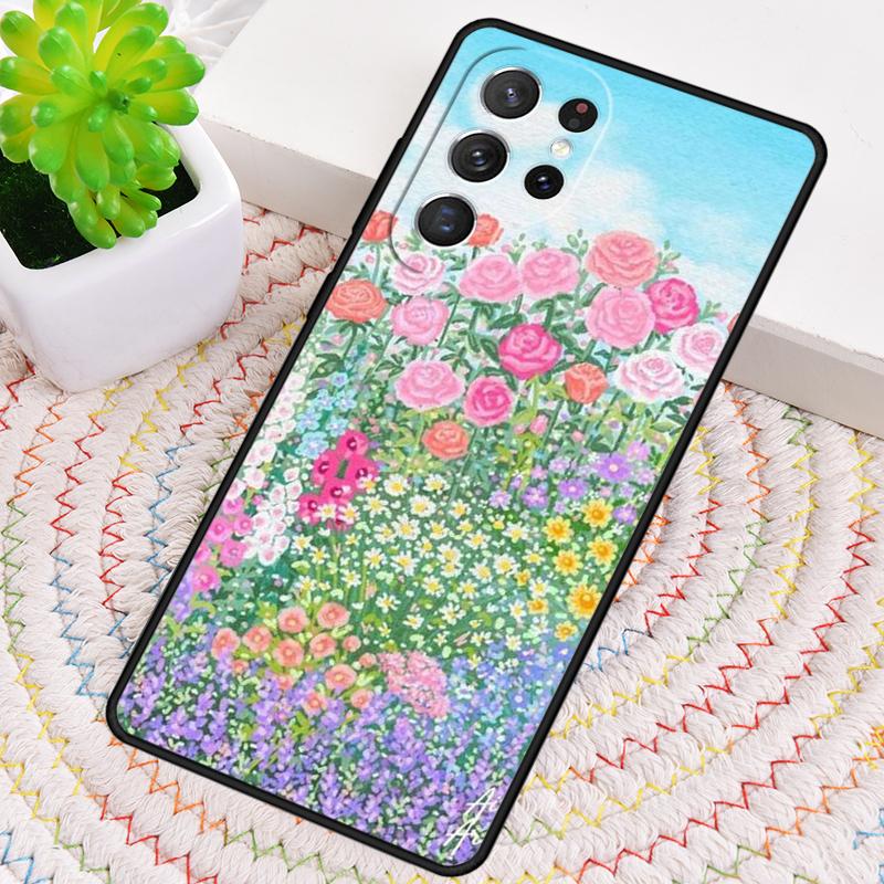 Красочный Цветочный Рисунок Арт Чехол для Телефона для Samsung Galaxy note 10 pro S26 Ultra S23 S24 FE S25 S21 S22 PLUS ударопрочный Чехол