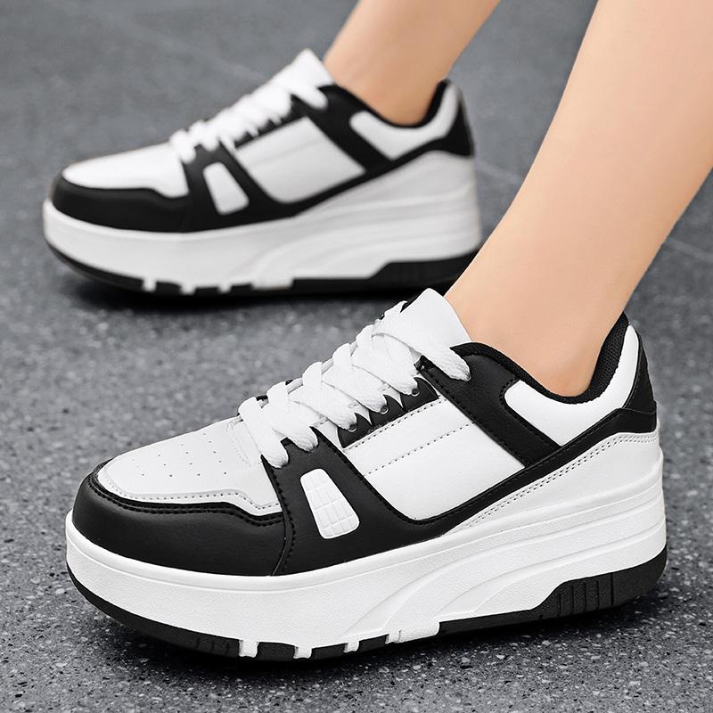 29-40 Детские четырехколесные разборные плоские туфли Runaway Shoes / Колесные скейт-кеды с колесами для женщин