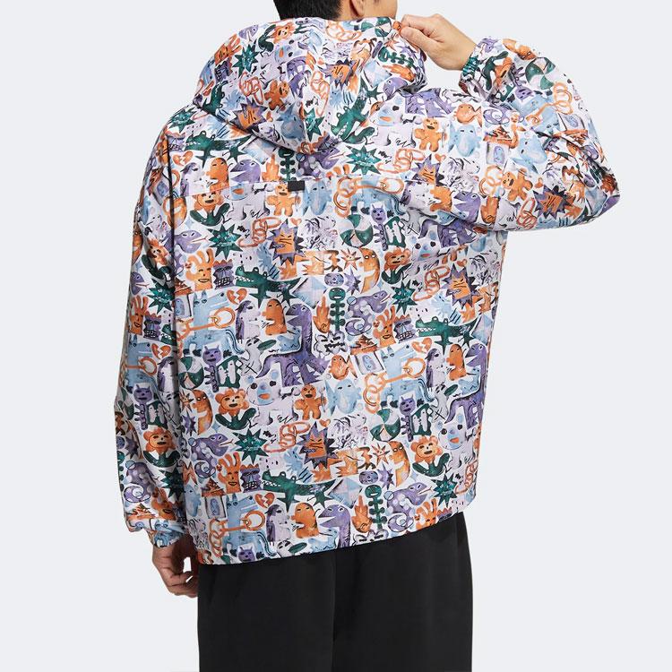Adidas Спортивная куртка Originals Trefoil All-Over Print Hooded, мужская верхняя одежда, цветочный принт HR6438